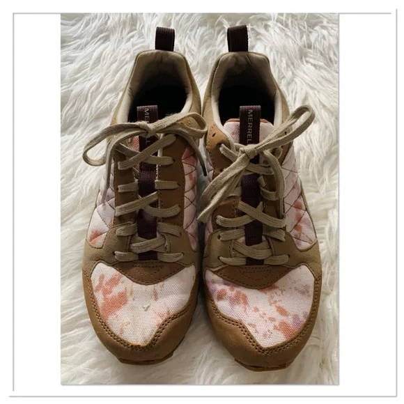 Merrell Alpine Sneaker Lightweight Suede Leather Pink Tan Size 9 - Picture 3 of 16